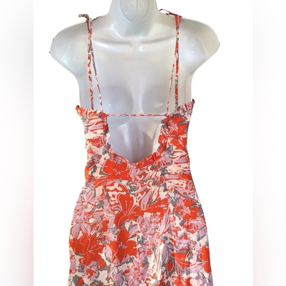 Free People Beach Party Floral Linen Midi Sundress NEW - Picture 4 of 12